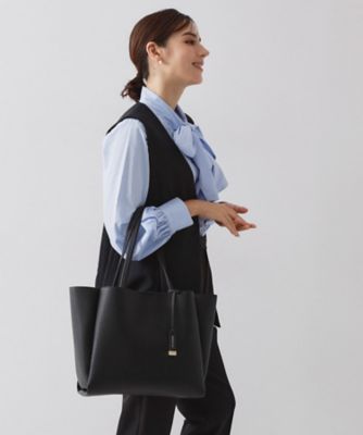 軽量／A4サイズ対応】サフィアーノ調3層トートバッグ