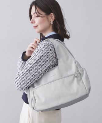 ＜OPAQUE.CLIP (Women)＞フロントポケット３層デザイントライアングルミドルトートバッグ【マルチポケット】（２００２５６９９４９）