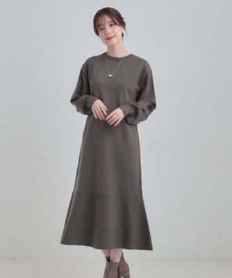 洗濯機可／S－LL】スタイルがすっきりに見える 裾マーメイドニット