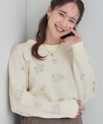 ＜SHOO LA RUE (Women)＞【Ｓ‐ＬＬ】大人上品な　レトロフラワーニット（２００２５６９９５７）