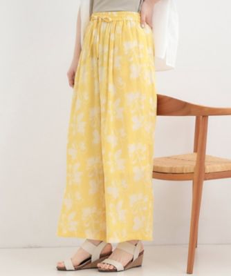 【KHAITE】yellow-GOLD サテン クロップド ワイド パンツ KHAITE Rohen crinkled-voile pants | NET-A-PORTER