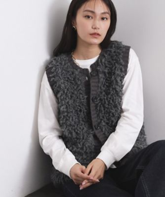 OPAQUE.CLIP (Women)/オペークドットクリップ ループヤーンニットベスト(2002570026) グレー014 トップス【三越伊勢丹/公式】