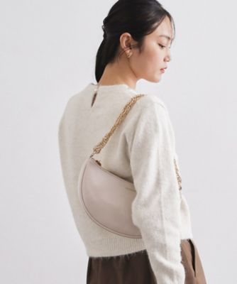 ビジューネックミドルゲージニット【洗濯機OK