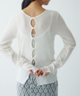 CODE A (Women)/コードエー twist sheer rib LS(2002570296) シロ001 トップス【三越伊勢丹/公式】