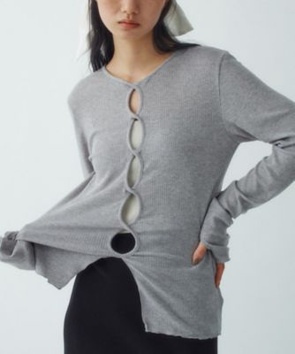 CODE A (Women)/コードエー twist sheer rib LS(2002570296) グレー011 トップス【三越伊勢丹/公式】