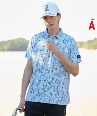 吸水速乾】UVフラワータイポ半袖ポロシャツ（2002570309