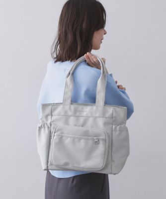 ＜OPAQUE.CLIP (Women)＞フロントポケット３層デザインＢＩＧトートバッグ【マルチポケット】（２００２５７０３２４）