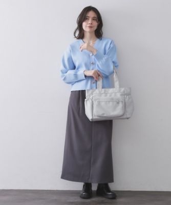 フロントポケット3層デザインBIGトートバッグ【マルチポケット