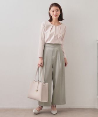 ストレッチ2タックワイドパンツ／セットアップ対応可【洗濯機OK