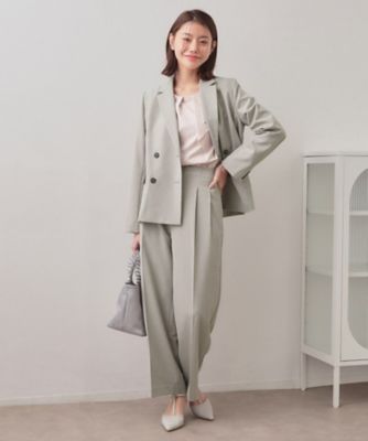 ストレッチ2タックワイドパンツ／セットアップ対応可【洗濯機OK
