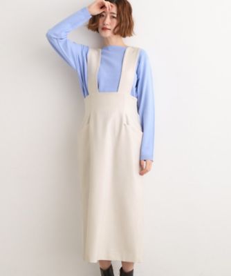 上品さと快適さを両立、美シルエットなハイウエストサス付きスカート