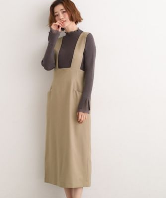 上品さと快適さを両立、美シルエットなハイウエストサス付きスカート