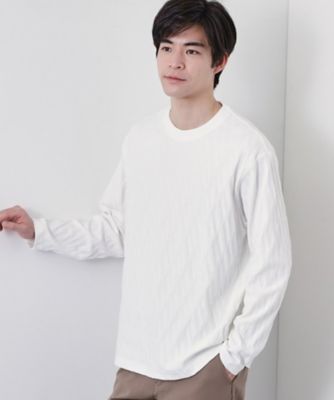 ＜THE SHOP TK (Men)＞【立体感のある表情が上品】リンクスアーガイル長袖Ｔシャツ（２００２５７０４６１）