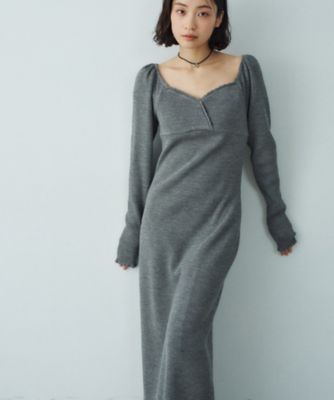 CODE A (Women)/コードエー femi rib knit dress(2002570491) グレー012 ワンピース・ドレス【三越伊勢丹/公式】