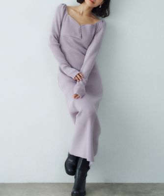 CODE A (Women)/コードエー femi rib knit dress(2002570491) パープル080 ワンピース・ドレス【三越伊勢丹/公式】