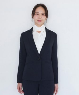 美品 AKIRANAKA 　ノーカラーテーラードジャケット　1　ベルト付　モード 美品 AKIRANAKA ノーカラーテーラードジャケット 1 ベルト付 モード