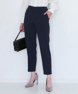 手洗い可／日本製／伸縮性／スーツ可】センタープレス入りテーパード