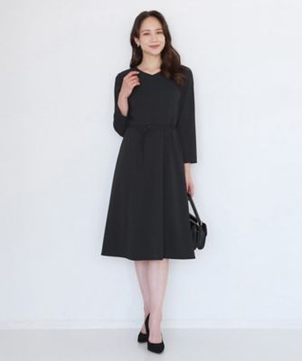 【新品タグ付】ツィードワンピース　¥36300 日本製　フレアー　上質　上品 手洗い可／日本製／伸縮性／セットアップ可】共地ベルト付フレア