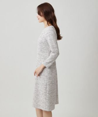 手洗い可／日本製／伸縮性】ツイード見えワンピース
