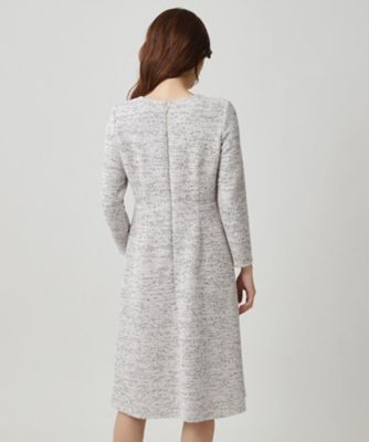 手洗い可／日本製／伸縮性】ツイード見えワンピース