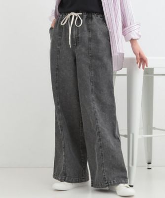 ＜SHOO LA RUE (Women)＞ケミカルイージーデニムワイドパンツ（２００２５７２６３２）
