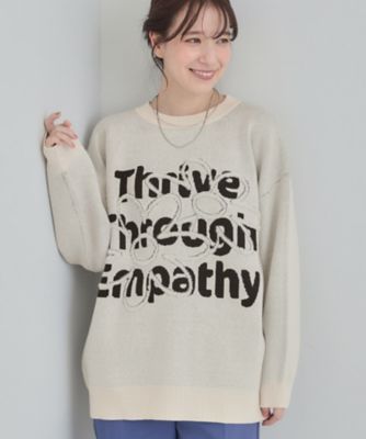 ＜SHOO LA RUE (Women)＞【体型カバー】ちくちくしにくい　お花ロゴジャカードスウェットライクニット（２００２５７２６３４）