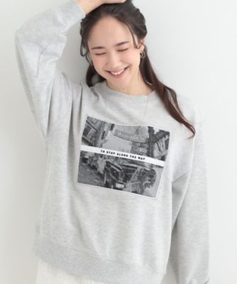 ⭐️超美品⭐️ 現物写真あり L size HSCHOOL スウェット s－LL】カジュアルすぎない大人のフォト刺繍裏毛スウェット