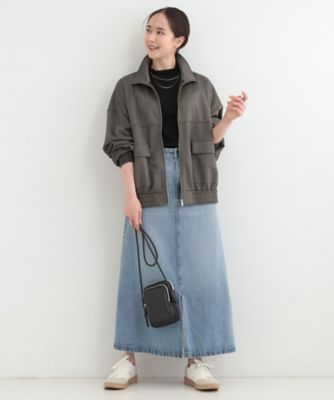 とろける手触り カットスエードスタンドブルゾン