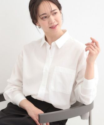 ＜SHOO LA RUE (Women)＞【選べる色・柄／Ｓ－ＬＬ】通年使える　レギュラーカラーシャツ（２００２５７２６６４）