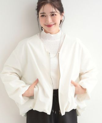 ＜SHOO LA RUE (Women)＞【防風／撥水／Ｓ－ＬＬ】ぽわんと大人かわいい　Ｖネックバルーンブルゾン（２００２５７２６６８）