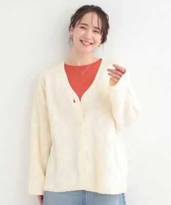 洗濯機可／S－LL】幾何柄風デザインがアクセント ゆるVネック