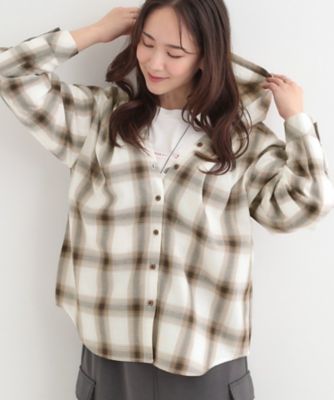 洗濯機可／S－LL】涼しげで軽やかな フードチェックシャツ