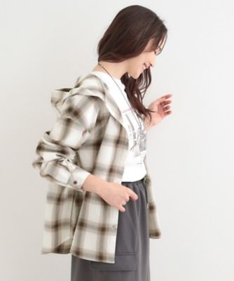 洗濯機可】涼しげで軽やかな チェックシャツパーカ