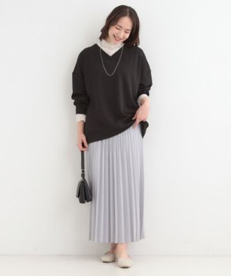 洗濯機可】インせずすっきり見え。カットツイルVネックトップス