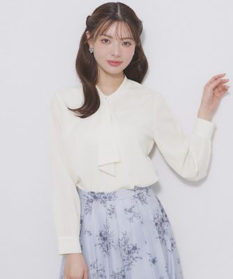 ＜index (Women)＞アシンメトリーボウタイブラウス【洗濯機ＯＫ／イージーアイロン／防シワ】《ＸＳ～ＬＬ》（２００２５７２７２２）