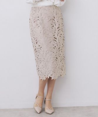 さえら＊ヒスクローネ＊レース ロングスカート＊ベージュ系＊お花＊レース＊フラワー さえら＊ヒスクローネ＊レース ロングスカート＊ベージュ系＊お花
