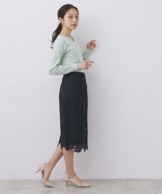 フラワーレースタイトスカート【洗濯機OK】（2002572733