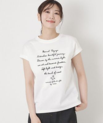 ＜CORDIER (Women)＞【Ｍ～３Ｌサイズ】メッセージ刺繍Ｔシャツ（２００２５７２８０９）