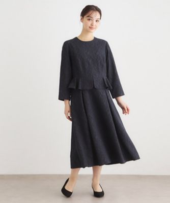ペプラム風ジャカードワンピース（2002572992） | LAURA