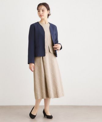 ペプラム風ジャカードワンピース（2002572992） | LAURA