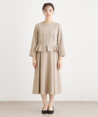 ペプラム風ジャカードワンピース（2002572992） | LAURA