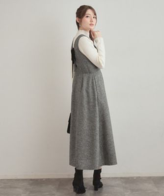 通勤・大人上品】ラメツイード ジャンパースカート