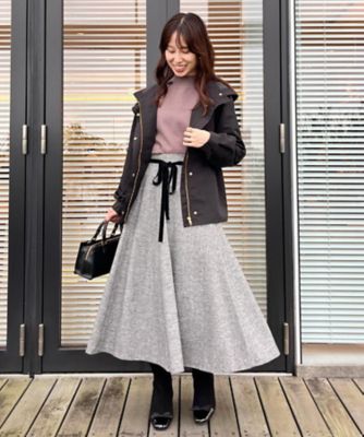 通勤・大人上品】ラメツイード フレアスカート（2002573507
