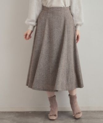 通勤・大人上品】ラメツイード フレアスカート（2002573507