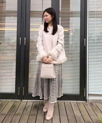 大人レディ・フェイクファー取り外し可能】ケープ風ショートコート