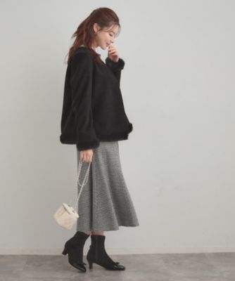 大人レディ・フェイクファー取り外し可能】ケープ風ショートコート