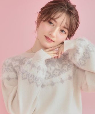 ＜COUTURE BROOCH (Women)＞【着映え】求心フェザーニット（２００２５７３５１２）