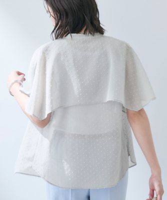 classy. 5月号掲載　sono ホワイト　ケープスリーブブラウス Sono - classy. 5月号掲載 sono ホワイト ケープスリーブブラウスの