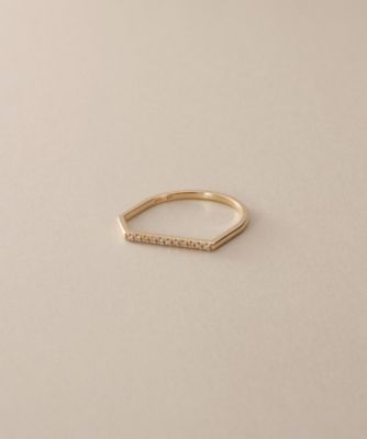 ＜COCOSHNIK (Women)＞Ｋ１０ダイヤモンド　スロープ　リング（２００２５７４７１８）