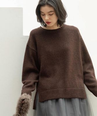 malo 焦茶色クルーネックニット 90's malo v-neck cotton knit